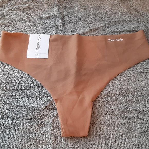 Calvin Klein nude tan laser cut women's thong underwear - Picture 3 of 8